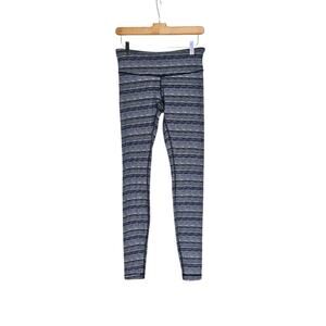 Lululemon Blue Micro Striped Wunder Under Mid Rise Leggings Size 6